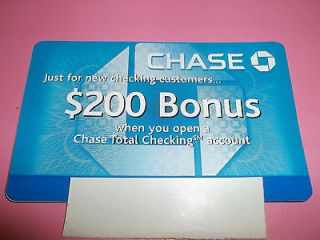 CHASE $200 BONUS WHEN YOU OPEN A CHASE TTL CKNG* NEW CUSTOMERS* NO 