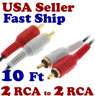   RCA Male, 2 RCA Male to 2 RCA Male M/M Audio Video AV Cable Cord 834