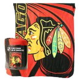 NHL HOCKEY SOFT FLEECE BLANKET / THROW 50 BY 60 COMES IN TEAM COLORS 