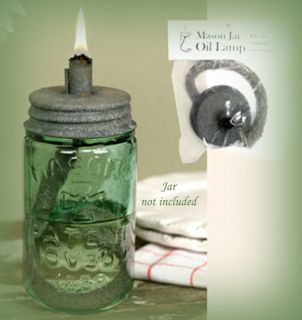 Mason Jar Oil Lamp LID ~ Great for Outdoor Gatherings