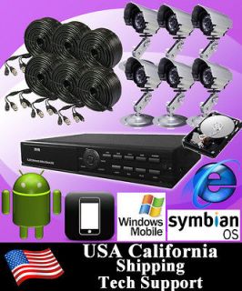   Home Video Surveillance CCTV DVR Security System 6 Outdoor Camera