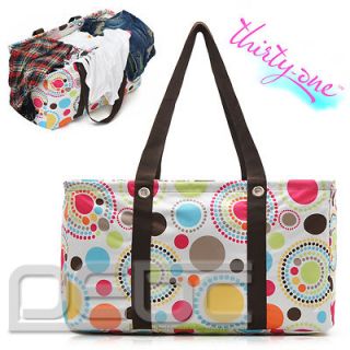 Thirty One Large Utility Tote In Circle Spirals 