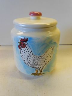 Vintage Stoneware Cookie Jar. Made in Italy. Rooster. Nice FREE SHIP 