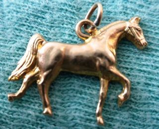 VINTAGE BALLOU 14K GOLD HORSE CHARM Marked BAB