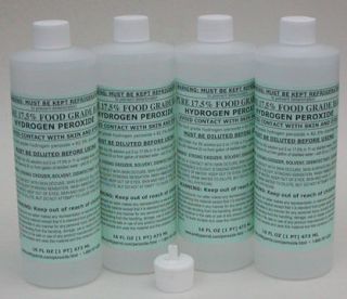 HYDROGEN PEROXIDE   Pure Food Grade  1/2 GALLON  2 qts 17.5% diluted 