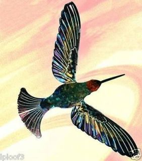Beautiful ~ 3 D REFRACTIONS HUMMINGBIRD OUTDOOR WALL ART ~ STEEL