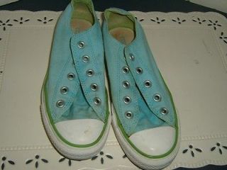 CONVERSE ALL STAR DOUBLE TONGUE SEAFOAM & LIME GREEN LOW TOPS SIZE WOS 