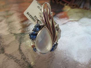 Stephen Webster ring large MOP crystal stone silver blue sapphires 