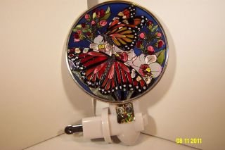 AMIA Stained Glass Night Light Butterfl​y Kisses New