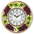 Clock Tuscany Wall Clock Wine and Grapes Specialty Gifts