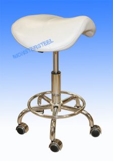 Saddle Stool Chair TATTOO Salon Massage Facial WHITE