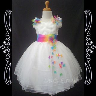 Flower Girls Princess Wedding Pageant Costumes Dance Dress NEW White 9 