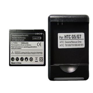 1800mAh Battery + Dock Charger For HTC Raider 4G Holiday Rhyme Bliss 