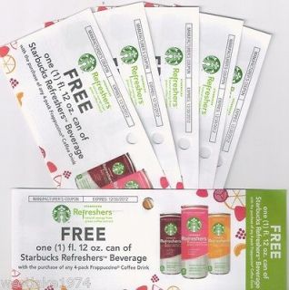 ONE 12oz. Starbucks Refreshers w/4 pack purchase   15 coupons   exp 12 