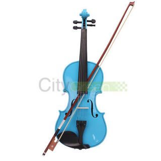 New Acoustic Violin 4/4 Full Size with Case Bow Rosin Blue