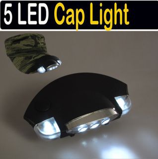 High quality Outdoor 5 LED cap Hiking Head Light Lamp Torch Bright