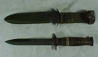 WWII US M3 IMPERIAL TRENCH KNIFE STILETTO IN ORIGINAL M8 SCABBARD