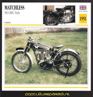 1951 MATCHLESS 500 G80C Trials MOTORCYCLE PICTURE CARD
