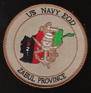 US Navy EOD Zabul Province 821 Military Patch