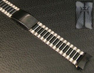 NOS 19mm Felca NSA Black & Stainless Vintage Watch Band