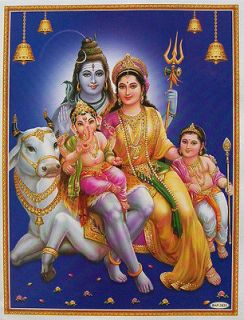 Lord Shiva Family   Parvati Ganesh Kartikeya   POSTER   9x11 (#2832)