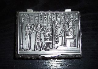 Egyptian Pharaohs Silver Colored Metal Jewelry Jewellery Trinket Box