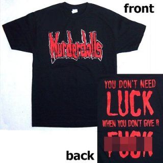 MURDERDOLLS DONT NEED LUCK DONT GIVE A F*&K BLK T SHIRT XL NEW 