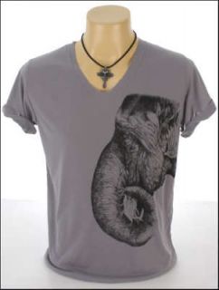 New Indie Rock Gray T Shirt Tattoo Elephant Size M (LabelL) Thin 