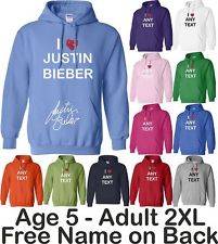  (sparkle heart) Justin Bieber hoodie + signature personalised FREE
