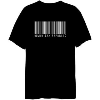 Dominican Republic Barcode Countries Mens T Shirt Black