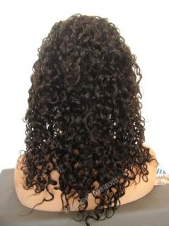 Lace Front 100% Indian Remy Human Hair Curly Wig 18 Abey