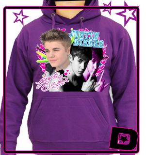 Justin Bieber Unique Hoodie Hood All colours Kids & Adults Size Ticket 