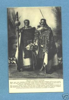 Y2835 Maoris in native costume, postcard NZ