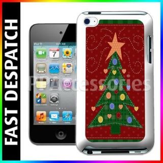   of Green Christmas Tree Hearts & Big Star Case For iPod 4th Gen
