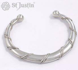 Celtic Spiral Torc Bracelet TB01   St Justin