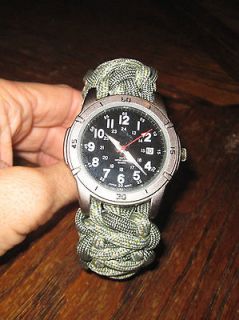 Paracord Survival Watch with Emergency Kit Woven In  Blade Fishhook 