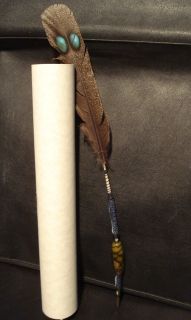 Quill Feather Dip Pen Beautiful RARE Peacock Pheasant Dragon Agate 