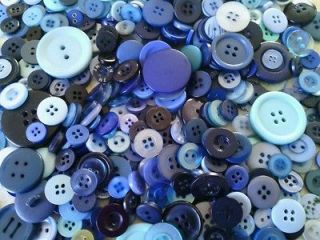1000 BULK VINTAGE BLUE BUTTONS for Scrapbooking/s​ewing/quilting