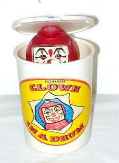Vintage Gerber Toy Jack In The Box Clown In A Drum 1960