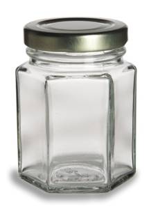 Hexagon (Hex) Glass Jars for Candles 3 3/4 oz #12