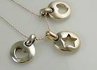   Co Gorgeous Sterling Silver 3 Pendant Hearts & Star Stencil Necklace