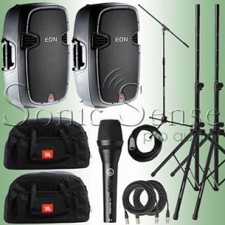 JBL EON 515XT Powered PA Speakers 515 XT Bags, Mic, Stands NEW Extend 