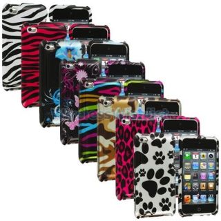 in 1 Design Case Covers for iPod Touch 4th Gen 4G Pink Black Blue 