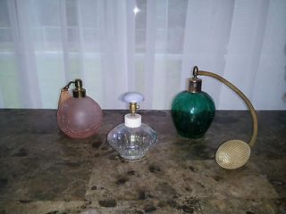 Crackle Glass Antique Perfume Bottles