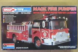 Monogram Mack Fire Pumper Snap Tite Model Kit# 1213