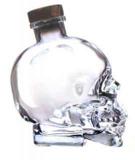 Crystal Head Liquor Vodka Bottle, Clear Glass Skull 750ml (Bottle Is 