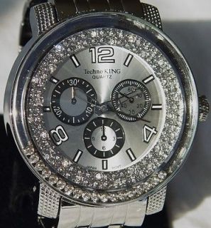   BLING DIAMONDS PLATINUM 50 CENTS ICED OUT TECHNO KING HIP HOP WATCH