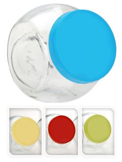 Glass Storage Jar   Choice of 4 Different Coloured Lids