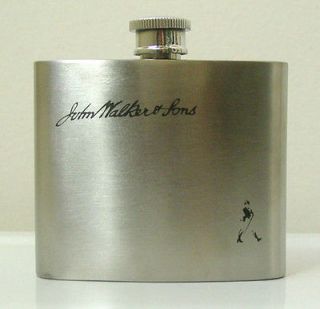   Johnnie Johnny John Walker & Sons Scotch Whiskey Stainless Steel Flask