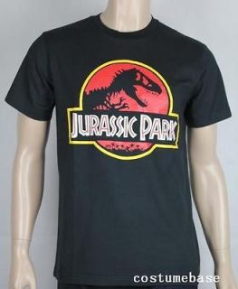 JURASSIC PARK T shirt Costume logo movie Dinosaur Black